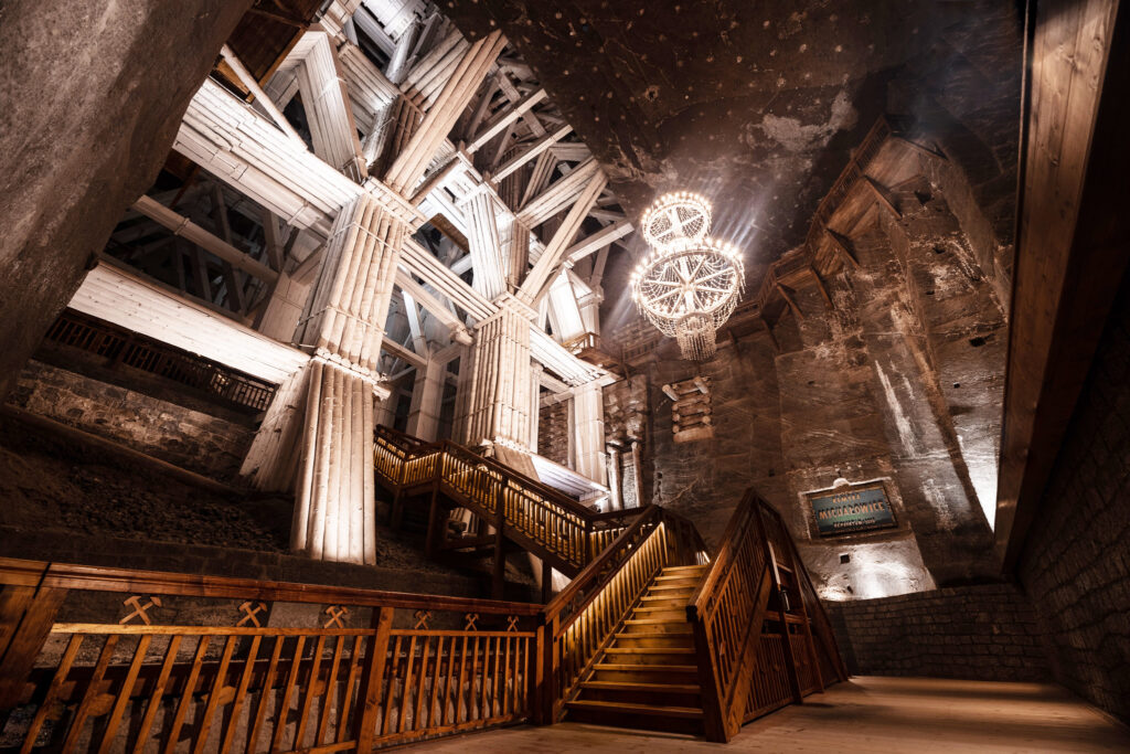 Chambre taillee dans le sel gemme, mine de Wieliczka, Pologne