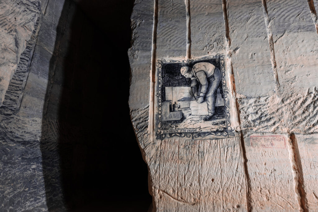 Blokbreker in de groeve, reproduction d'un casseur de blocs, Zonneberg